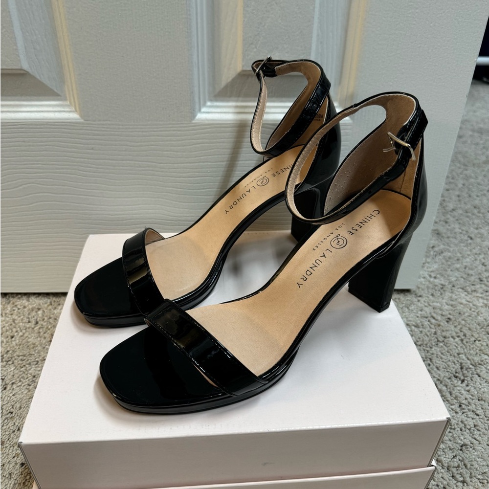 Chinese Laundry black patent heels